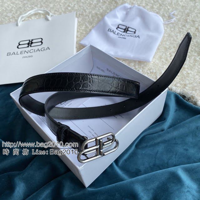 Balenciaga女士皮帶 巴黎世家BB經典logo扣腰帶 巴黎世家小牛皮皮帶  jjp1139